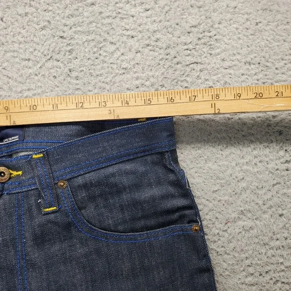 Qruel Hip Hop Baggy Jeans Men 32/32 Blue Denim Studded Belt Loop Double Stitched